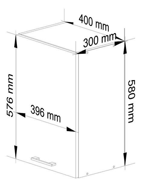 Horní kuchyňská skříňka Ozara W40 H580 (bílá)