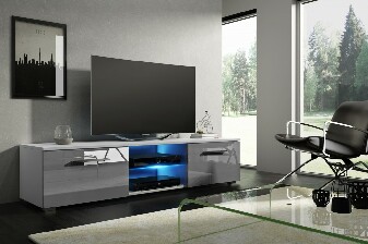 TV stolek/skříňka Mona 140 (bílá + sviý lesk)
