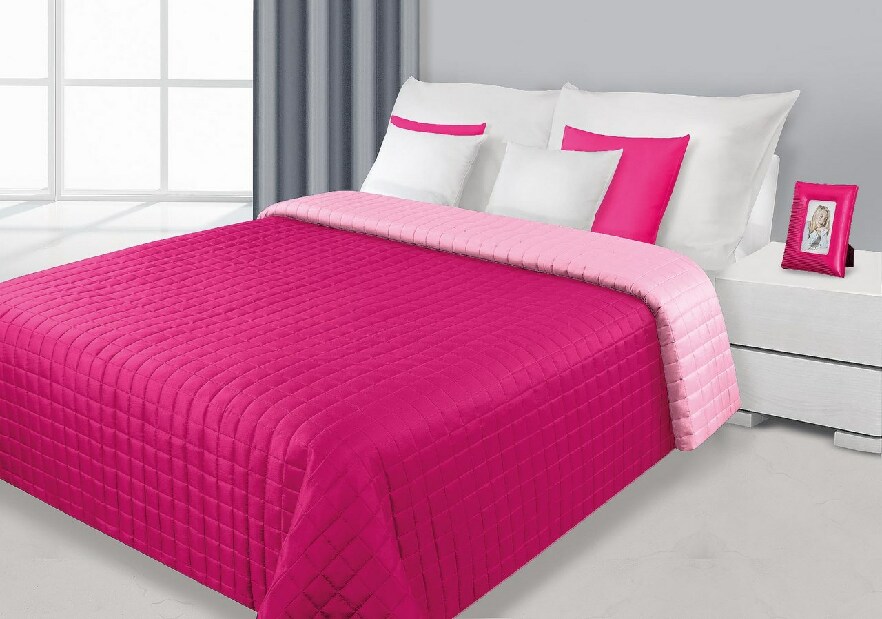 Přehoz na postel 240x220 cm Eva (amarant + růžová)