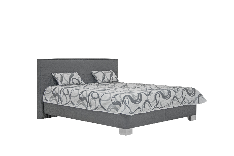Manželská postel 160 cm Blanář Grand (tmavě šedá) (s rošty a matracemi Ivana)