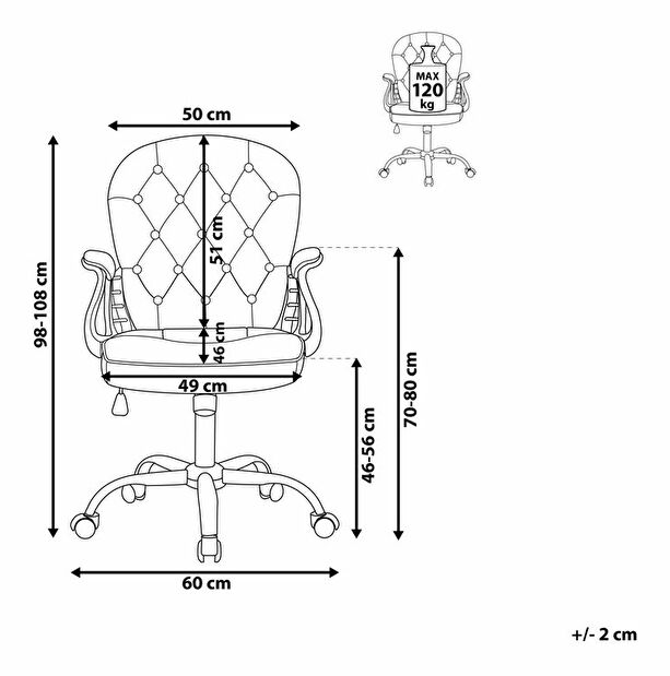 Kancelářská židle Princie (růžová ekokůže)