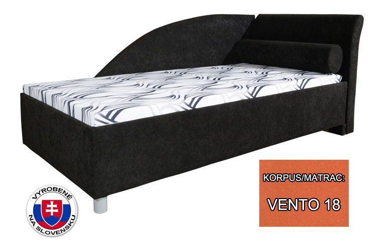 Jednolůžková postel (válenda) 90 cm Perla Plus (se 7-zónovou matrací lux) (P) *výprodej
