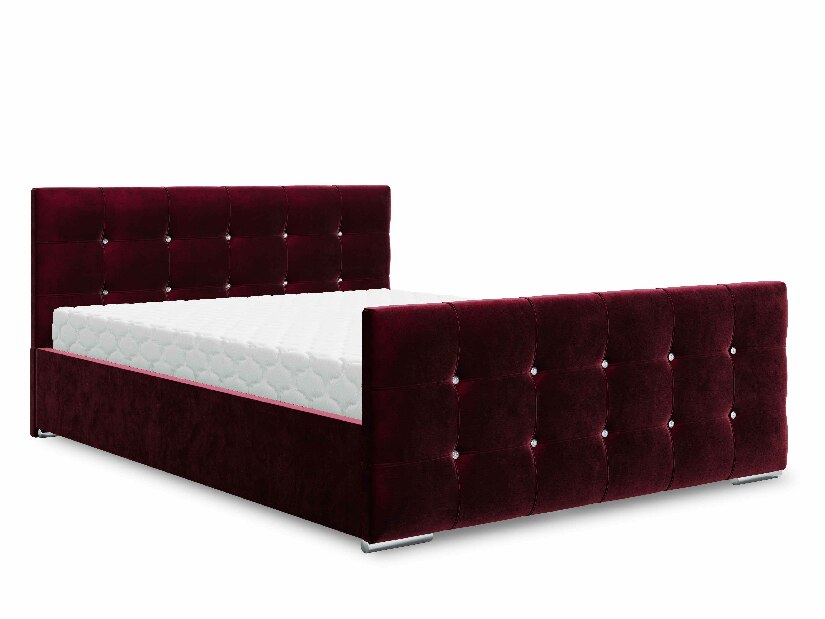 Manželská postel 180 cm Darrin (bordó) (s roštem a úložným prostorem)