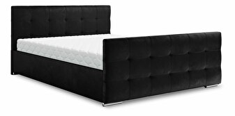 Manželská postel 160 cm Billie (černá) (s roštem a úložným prostorem)