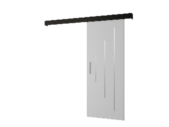 Posuvné dveře 90 cm Sharlene Y (bílá matná + černá matná + stříbrná)