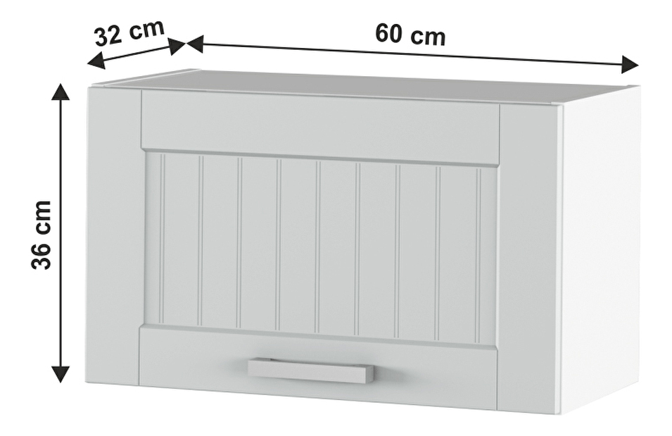 Horní kuchyňská skříňka Janne Typ 9 (světle šedá + bílá)