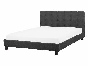 Manželská postel 140 cm Rhiannon (tmavě šedá) (s roštem a matrací)