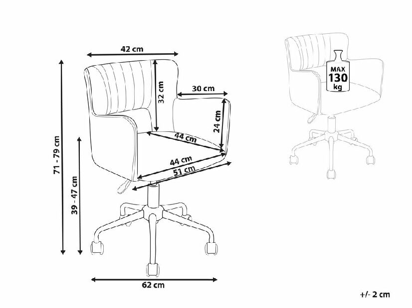  Kancelářská židle Shelba (světlomodrá)
