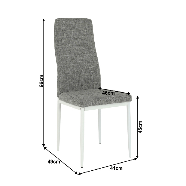 Set 4 ks. jídelních židlí Toe nova (světlešedá + bílá) *výprodej