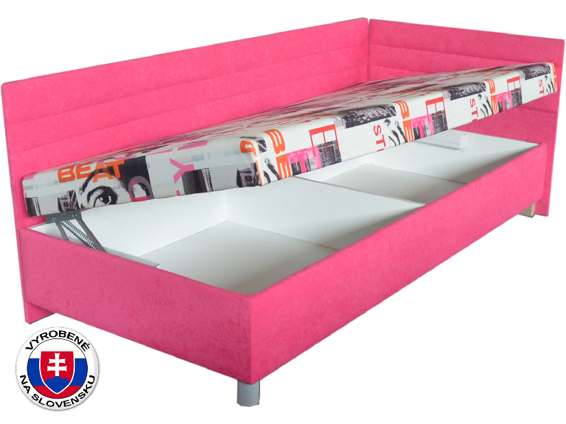 Jednolůžková postel (válenda) 90 cm Emil 2 (se 7-zónovou matrací standard) (P)