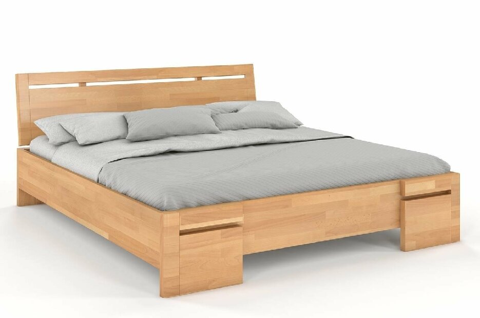 Manželská postel 200 cm Naturlig Bokeskogen High (buk)