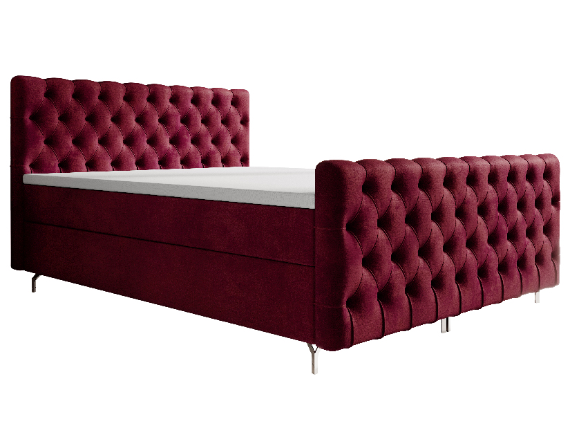 Manželská postel 160 cm Clinton Comfort (bordó) (s roštem, s úl. prostorem)