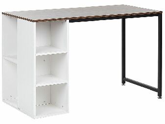PC stolek DAROSA (tmavé dřevo + bílá)