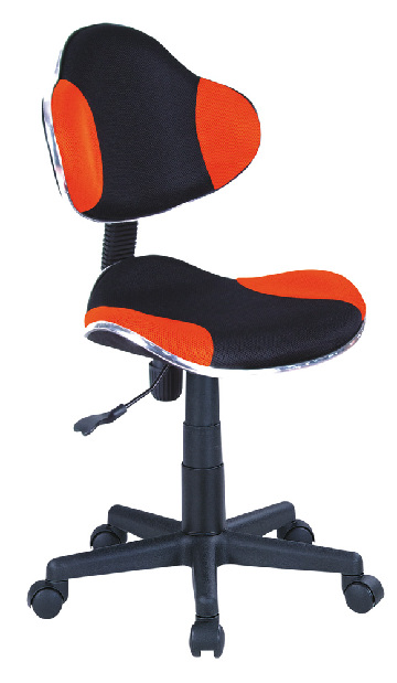 Detská židle Q-G2 koža, oranžovo-černá