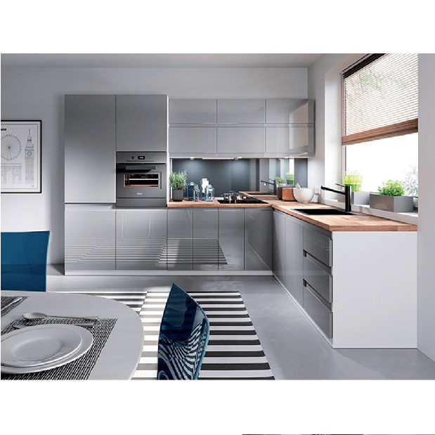 Kuchyňská skříňka na vestavnou ledničku D60ZL Aurellia (bílá + lesk šedý) (L)