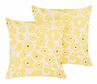 Sada 2 ozdobných polštářů 45 x 45 cm Třete (žlutá)