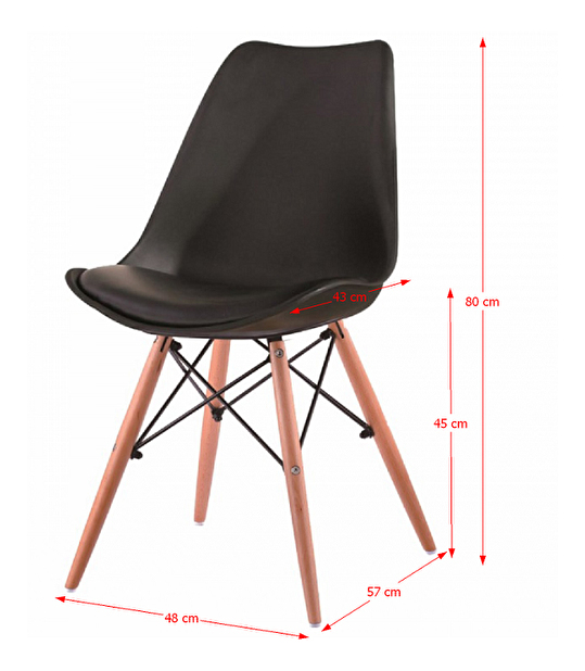 Jídelní židle Kent (tmavě šedá + buk)