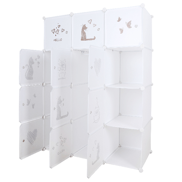 Dětská modulární skříň Atlas (bílá + hnědá)
