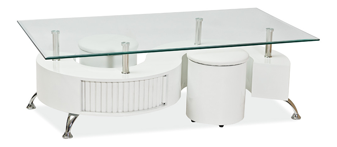Konferenční stolek Cubic bílý