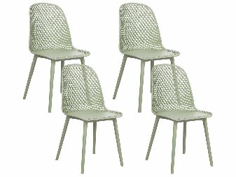 Set 4 ks jídelních židlí Erielle (zelená)
