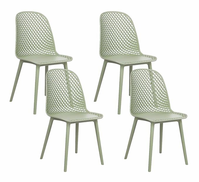 Set 4 ks jídelních židlí Erielle (zelená)