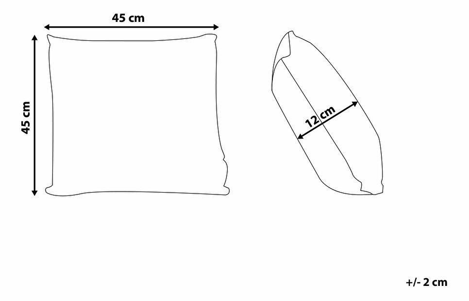 Set 2 ks. polštářů 45x45 cm MILDURA (šedá)
