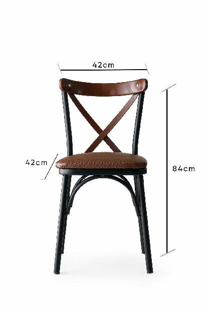 Set 4 židlí Erica (Hnědá)
