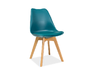 Jídelní židle Kim (modrá + buk)