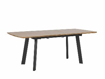 Jídelní stůl SALVIDO (tmavé dřevo + černá) (pro 6 až 8 osob)