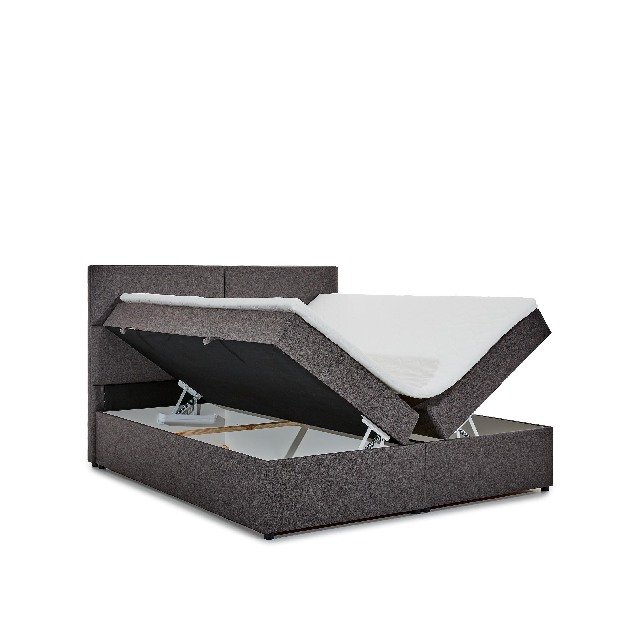 Kontinentální postel 165 cm Alyce (šedá) (s matracemi)