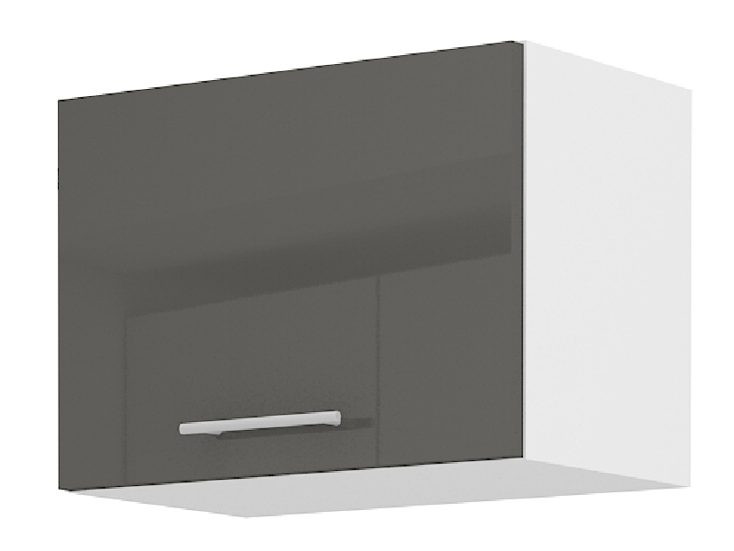 Horní kuchyňská skříňka Lavera 50 GU 36 1F (bílá + lesk šedý)