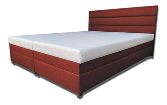 Manželská postel 160 cm Rebeka (s pružinovými matracemi) (bordovo-červená)