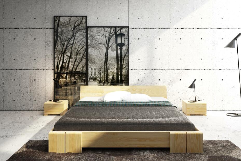 Manželská postel 140 cm Naturlig Galember Long (borovice) (s roštem)
