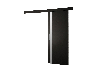 Posuvné dveře 90 cm Sharlene VI (černá matná + černá matná + stříbrná)