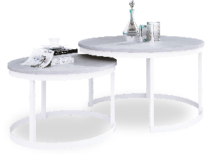 Set 2 ks. konferenčních stolků Otir (bílá + beton)