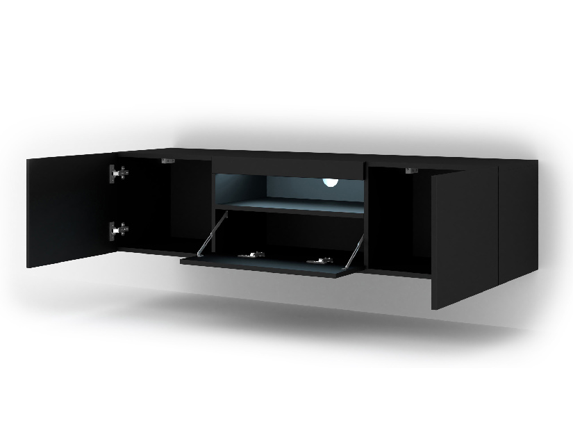 TV stolek/skříňka Aurora (černý mat) (LED)
