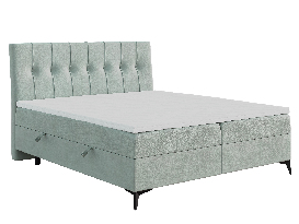 Manželská postel Boxspring 160 cm Leny (mátová) (s matrací a úl. prostorem)