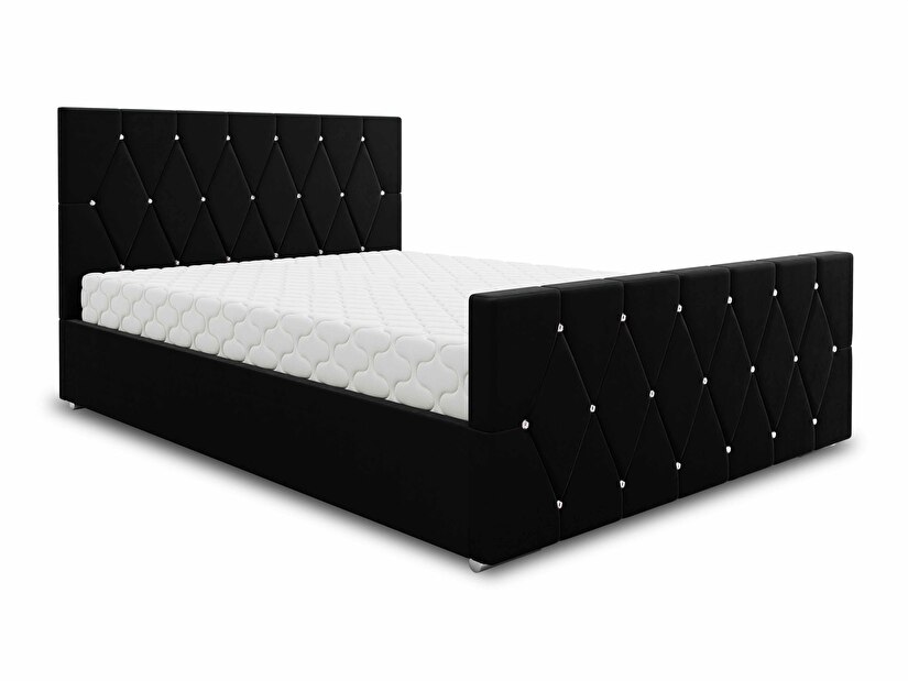 Manželská postel 180 cm Illa (černá) (s roštem a úložným prostorem)