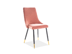 Jídelní židle Polly (růžová + šedá + zlatá)
