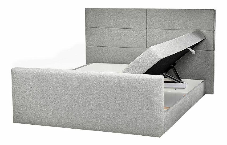 Manželská postel 180 cm Aoyun (šedá) (s roštem a matrací) (s úl. prostorem)