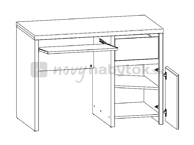 PC stolek BRW Kaspian BIU1D1S/120 (wenge + lesk bílý) *výprodej