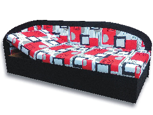 Jednolůžková postel (válenda) 80 cm Krista (Černá 39 + Otawa 1a) (L)