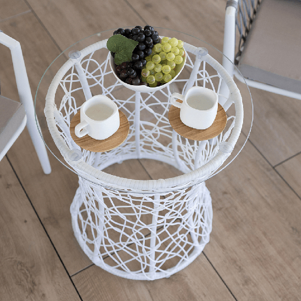 Příruční stolek Silmi (bílá)