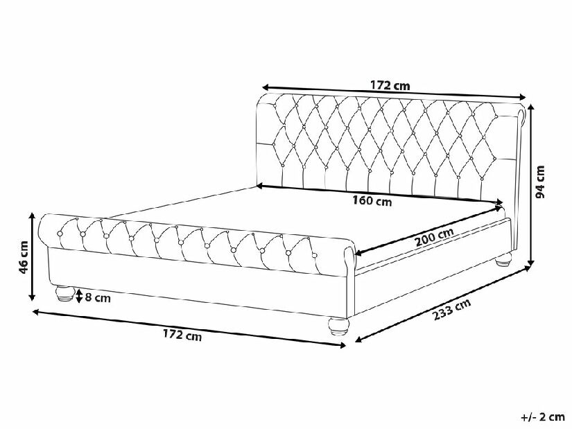 Manželská vodní postel 160 cm Alexandrine (černá) (s roštem a matrací)