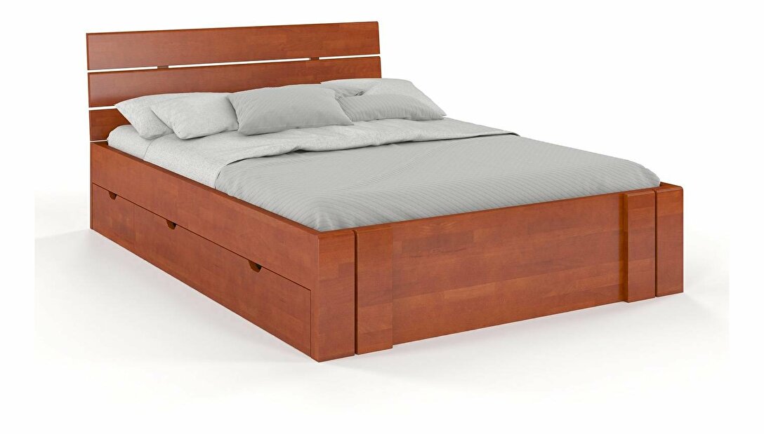 Manželská postel 160 cm Naturlig Tosen High Drawers (buk)