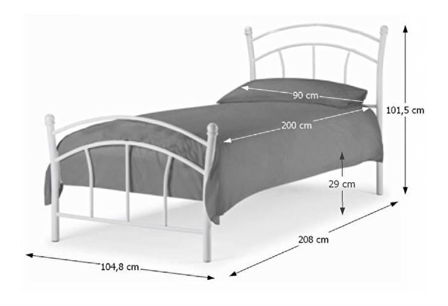 Jednolůžková postel 90 cm Blai (s roštem)
