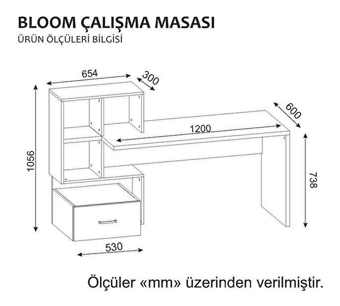 PC stolek Bloomen (bílá + ořech)