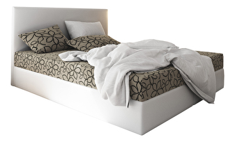 Manželská posteľ  Boxspring 140 cm Lilac (vzor + biela) (s matracom a úložným priestorom)