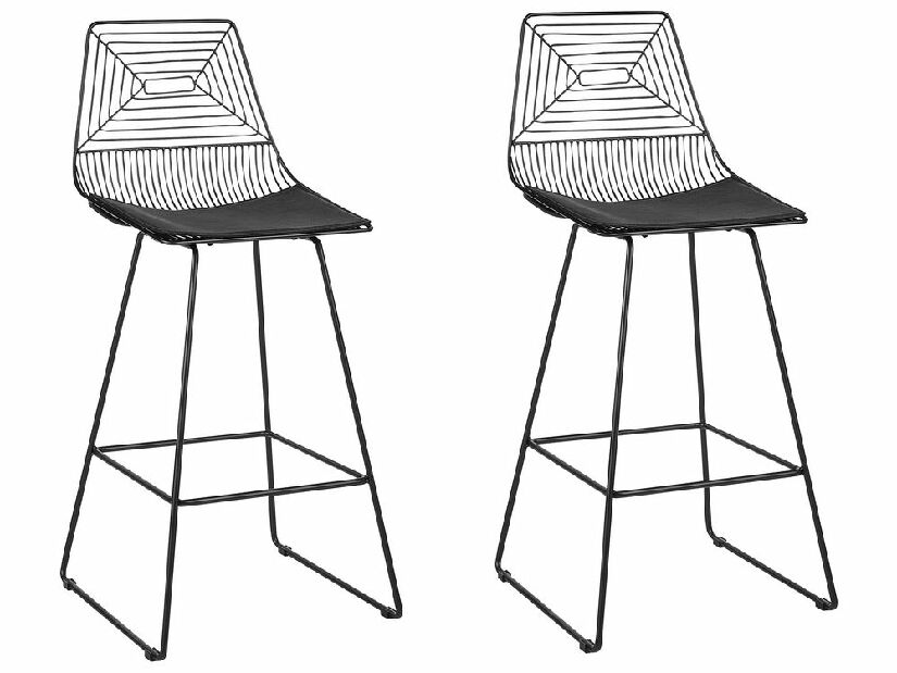Set 2 ks barových židlí Bethel (černá)