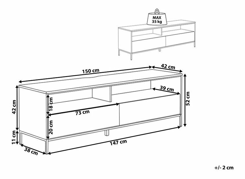 TV stolek/skříňka Serviceton (světlé dřevo)